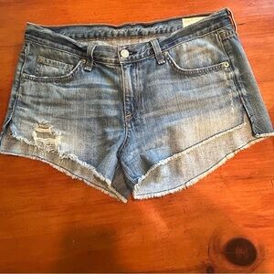 Rag & Bone Shorts Womens 28 Denim Cotton Cut Off Chesapeake Distressed Raw Hem